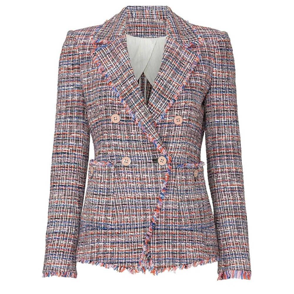 Veronica Beard Pink Theron Tweed Jacket Blazer size 18